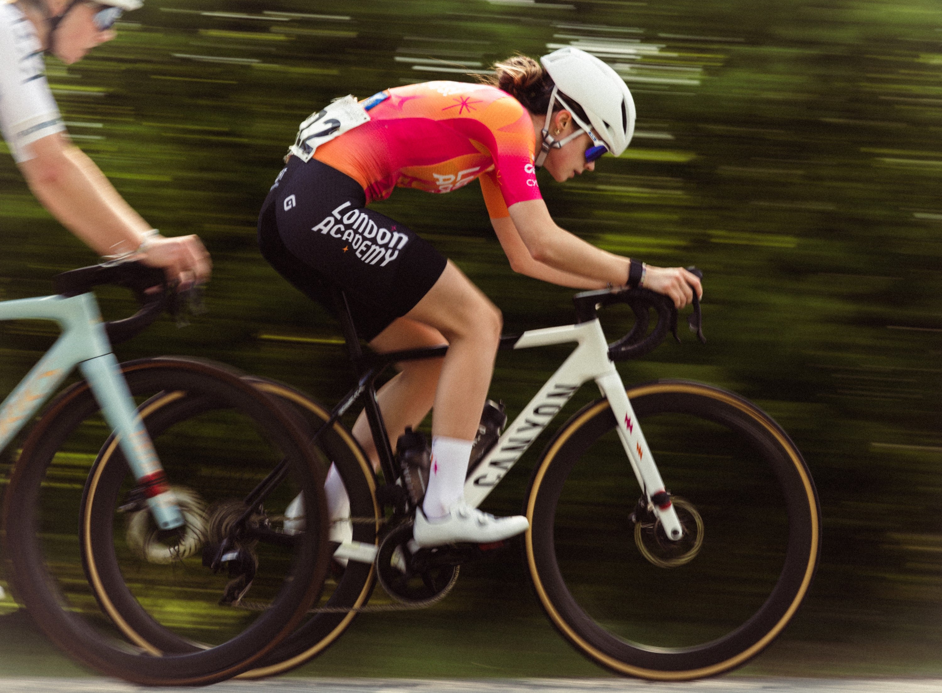 LCA Cyclist in action wearing Veto socks